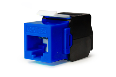 Jack Categoría 6A UTP Less Tool 180° tipo keystone, azul