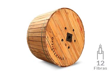 Carrete de 4km de Fibra Optica Exterior ADSS Access PBT SM 9/125 de 12 hilos MDPE span 100m Semi-Seco 2700N