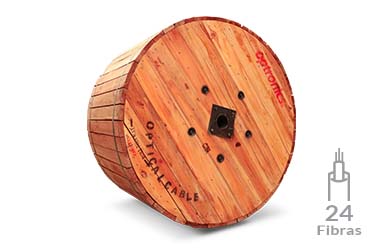 Carrete de 4km de Fibra Optica Exterior ADSS Access PBT SM 9/125 de 24 hilos MDPE span 100m Semi-Seco 2700N