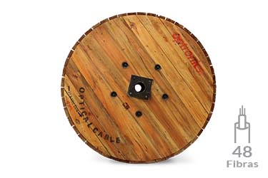 Carrete de 4km de Fibra Optica Exterior ADSS Access PBT SM 9/125 de 48 hilos MDPE span 100m Semi-Seco 2700N