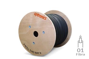 Carrete de 2km de Fibra Optica Interior-Exterior DROP FTTH Fig 0 Monomodo 9/125 G657B3 de 1 Hilo TPU