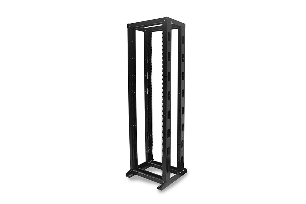 Rack de 4 Postes de Acero de 45UR de altura tuerca enjaulada M6 profundidad fija